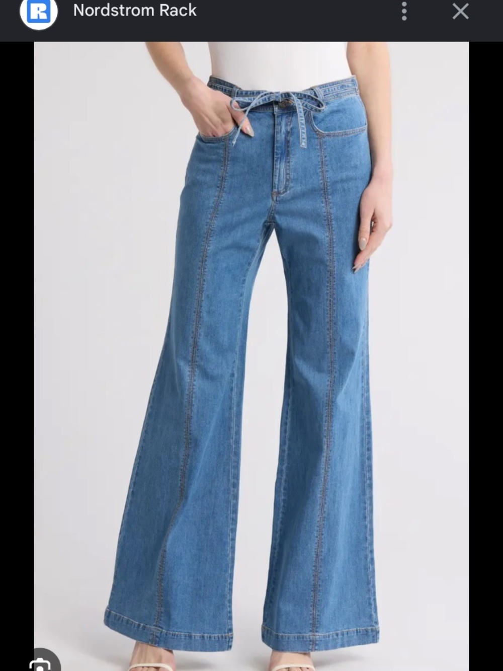 Tie waist flare jeans